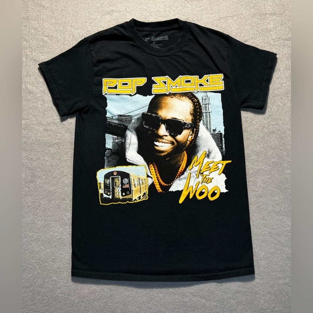 Pop Smoke “Meet The Woo” T-Shirt Black Small Hip Hop Rap Graphic Tee